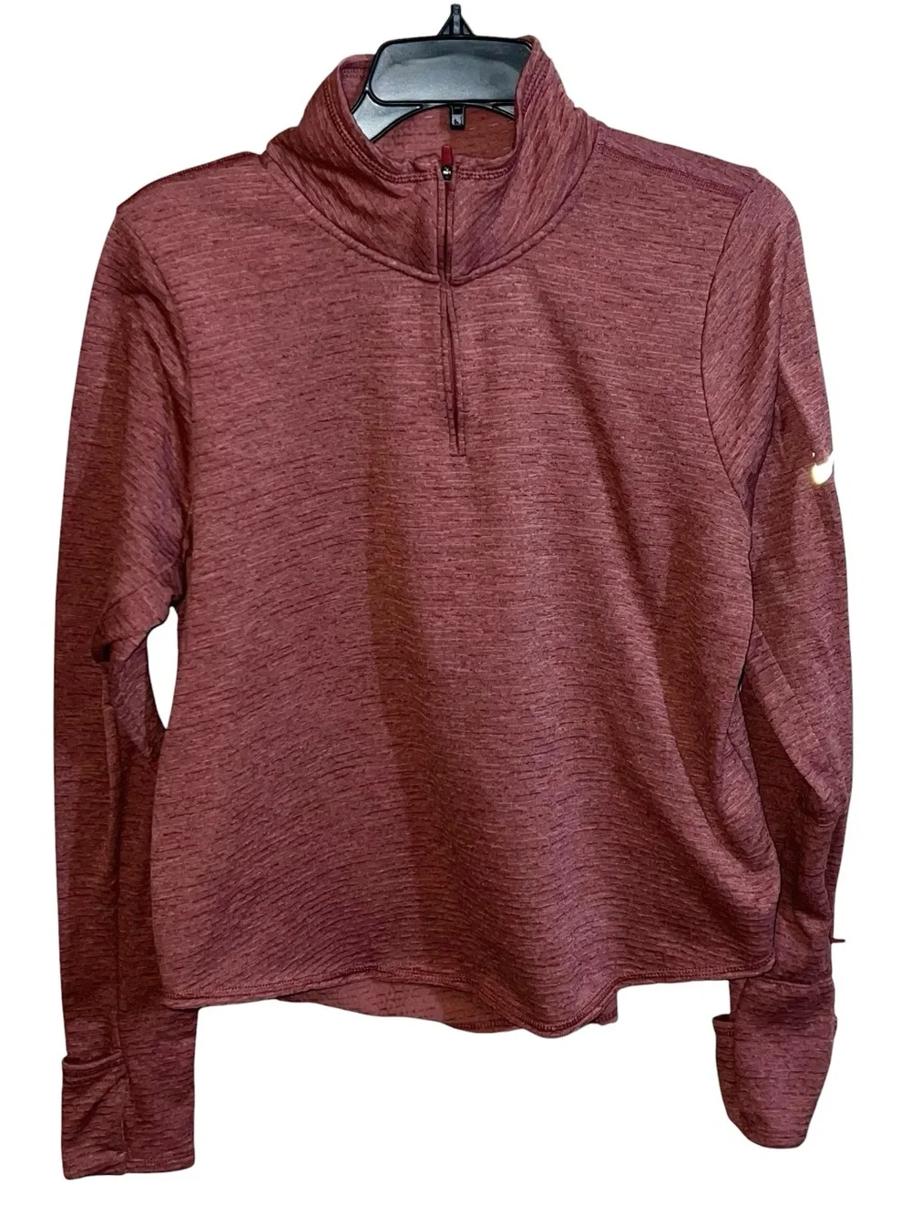 Nike Dri-Fit Running Quarter Zip Long Sleeve Fleece Shirt Women’s M Burnt Orange